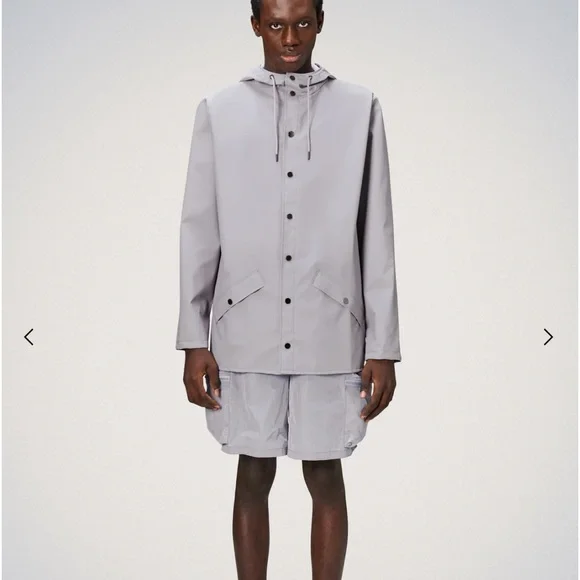 RAINS UNISEX SZ XL JACKET ASH (gray) NIB MENS RAINCOAT WOMENS RAINCOAT - Picture 1 of 4